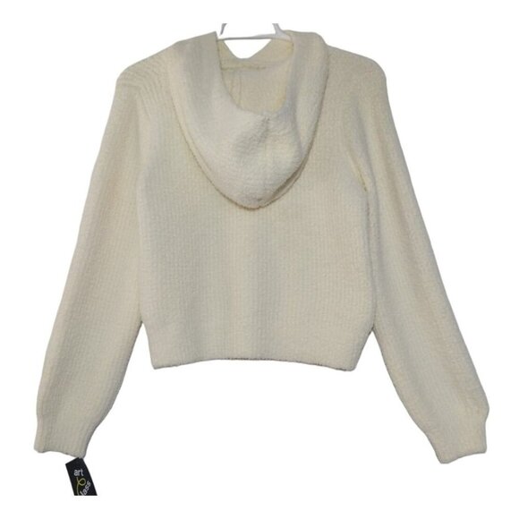 Women's Cozy Art Class Recycled Polyester Cream Hooded Sweater, XXL (18), NWT - Picture 2 of 6